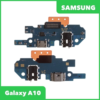 Разъем зарядки для телефона Samsung Galaxy A10 SM-A105 с разъемом гарнитуры и микрофоном (оригинал)