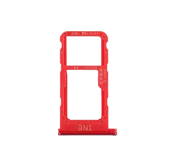 Держатель (лоток) SIM-карты для Huawei Nova 3i, красный